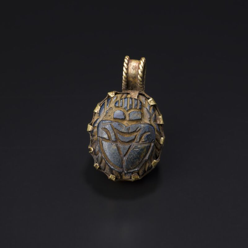 Scarab Pendant in a Gold Mount