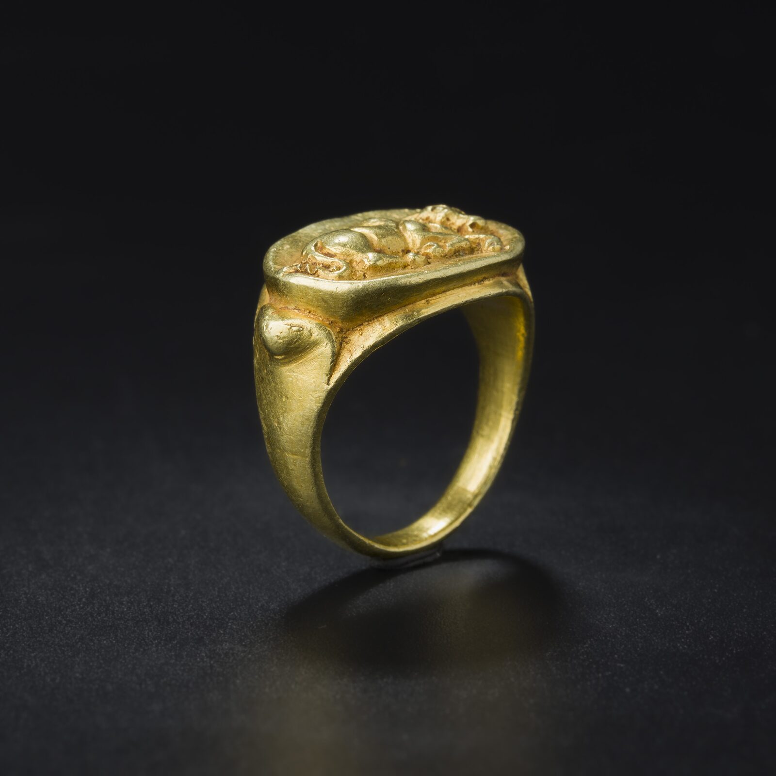 Gold Ring with a Recumbent Animal