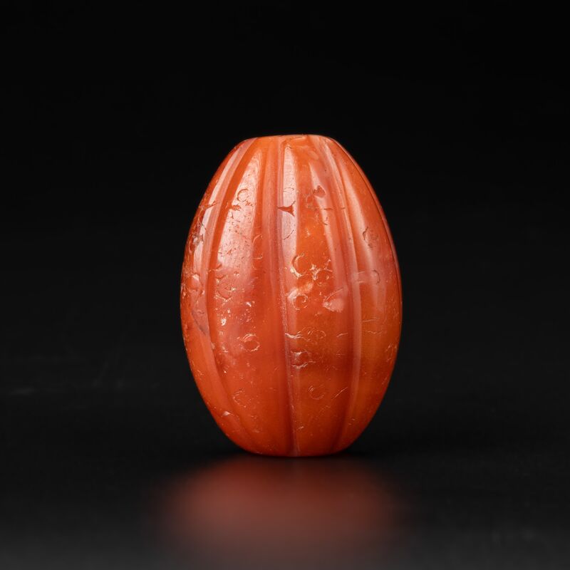 Large Orange-Red Melon Bead