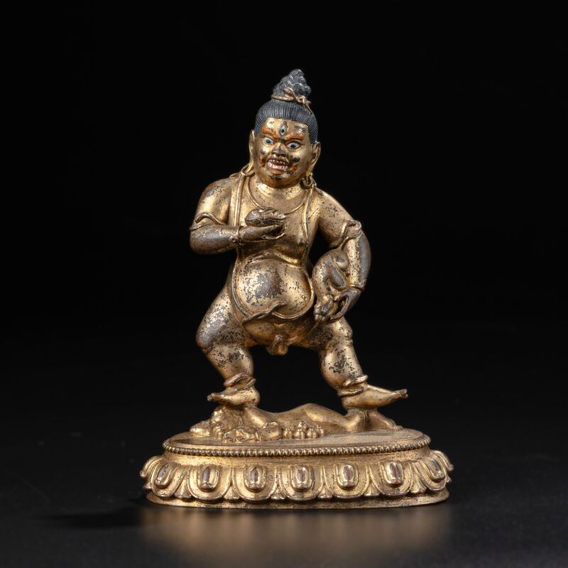 Standing Wealth Deity with a Mongoose
