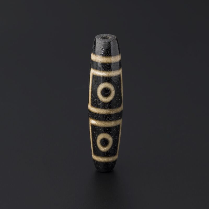 Three-Eyed Bead in the Tibetan Dzi Style